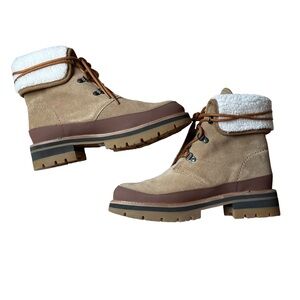 Clarks Orianna Turn Dark Sand Warm Lined Suede Boots Size 9 NEW